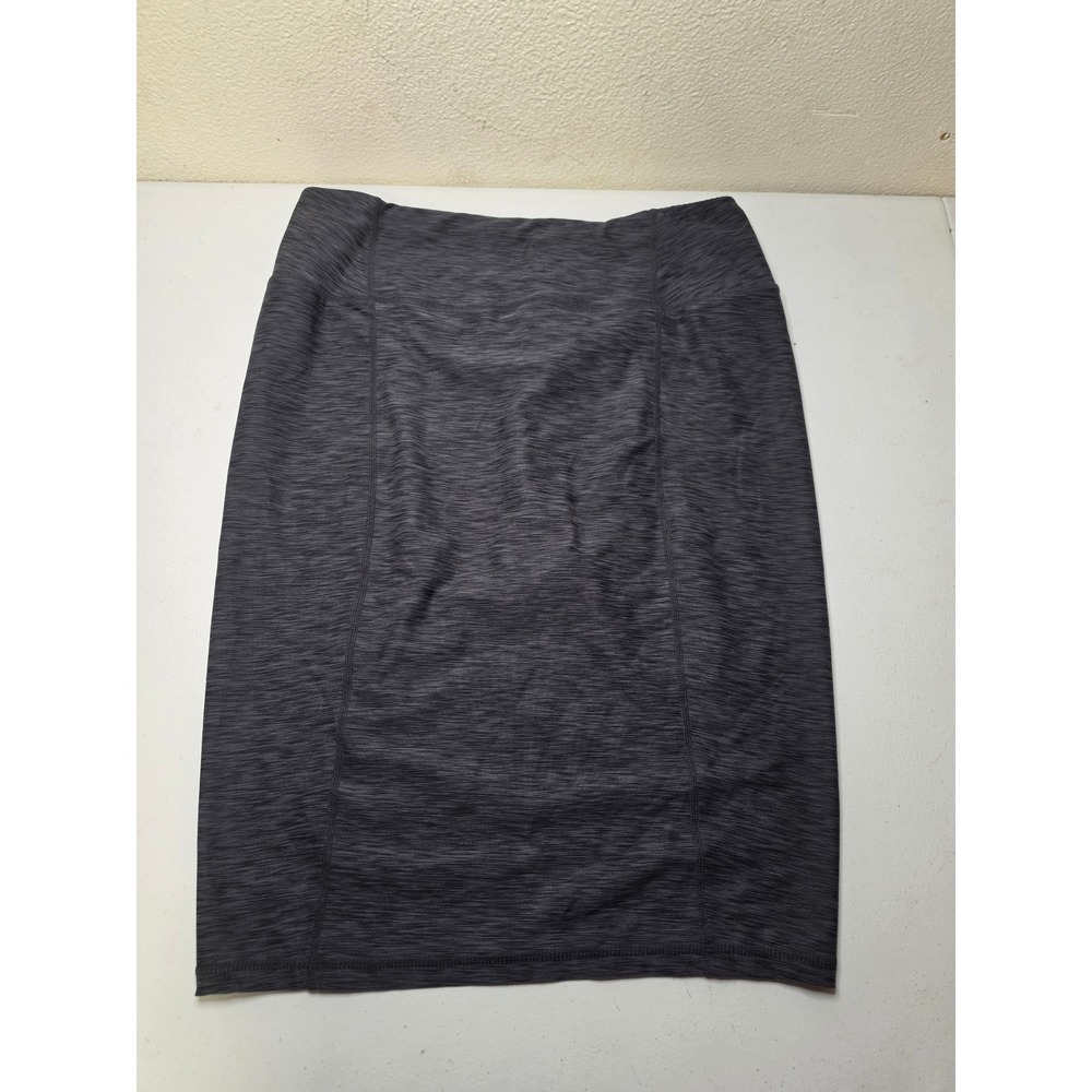 Prana Gray Space Dye Athletic Pencil Skirt Womens Size M Stretch Knee Length